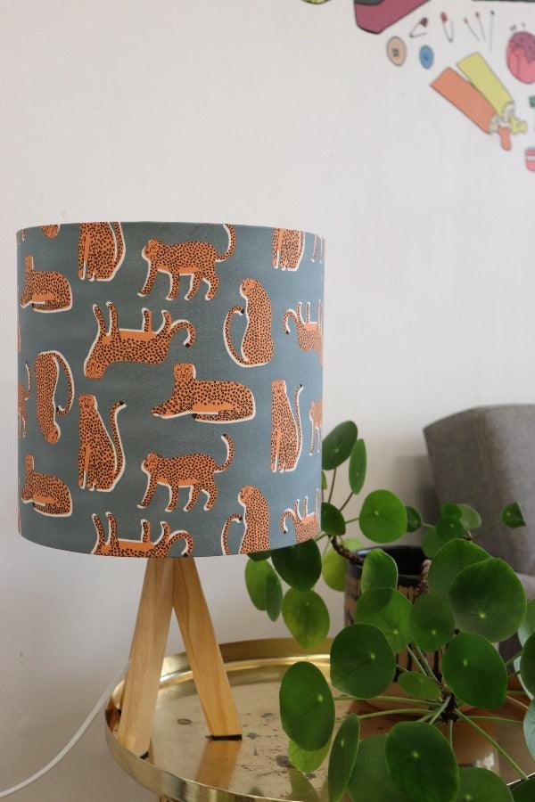 Orange and Grey Leopard Table Lampshade - Handmaker's Factory