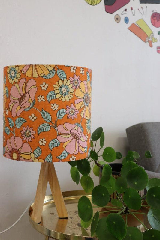 Orange Floral Table Lampshade - Handmaker's Factory